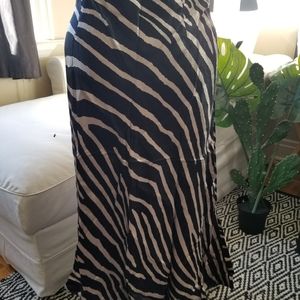 H&M satin animal print midi flared skirt